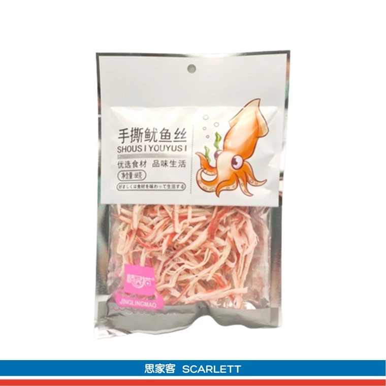 JingLingMao Dried Squid Snack 精灵猫鱿鱼条 68g - Image 2