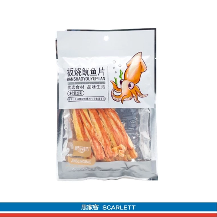 JingLingMao Dried Squid Snack 精灵猫鱿鱼条 68g - Image 3