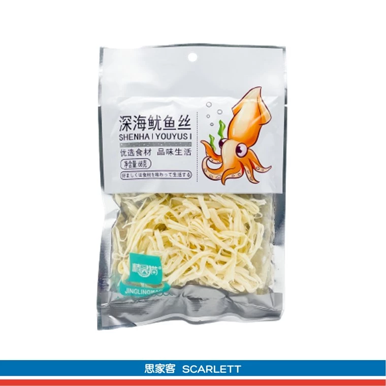 JingLingMao Dried Squid Snack 精灵猫鱿鱼条 68g - Image 4