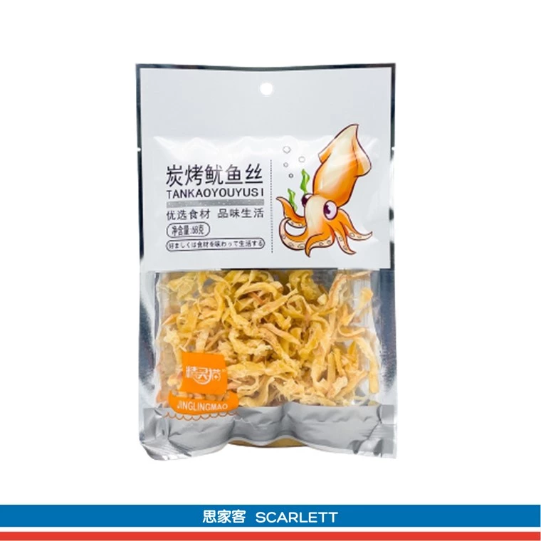 JingLingMao Dried Squid Snack 精灵猫鱿鱼条 68g - Image 6